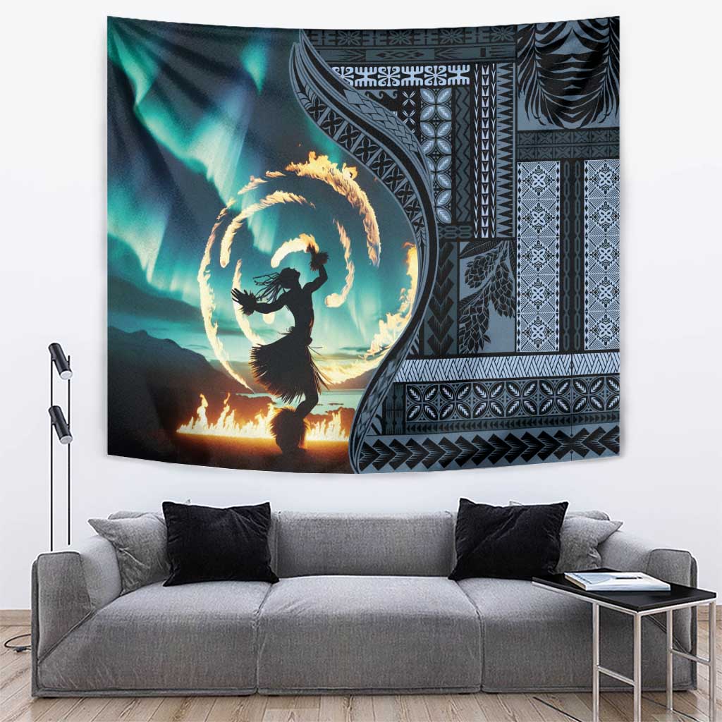 Samoan Siapo Motif and Siva Afi Dance Tapestry LT03 Blue - Polynesian Pride
