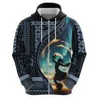 Samoan Siapo Motif and Siva Afi Dance Zip Hoodie LT03 - Polynesian Pride