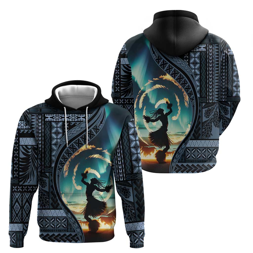 Samoan Siapo Motif and Siva Afi Dance Zip Hoodie LT03 - Polynesian Pride