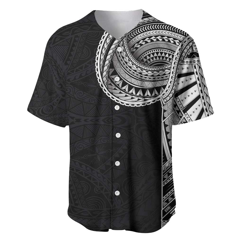 Samoan Art Tattoo Polynesian Pattern Baseball Jersey LT03 Black - Polynesian Pride