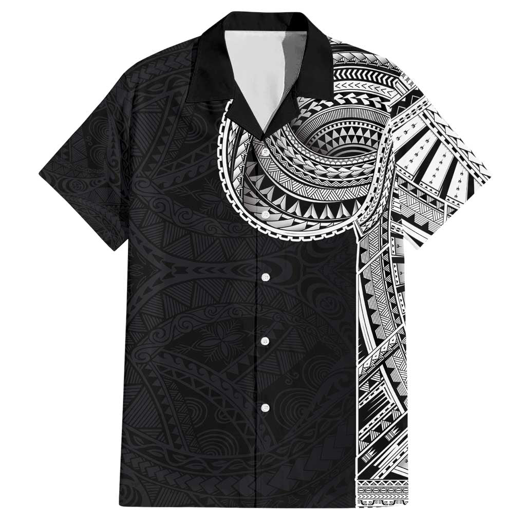 Samoan Art Tattoo Polynesian Pattern Hawaiian Shirt LT03 Black - Polynesian Pride