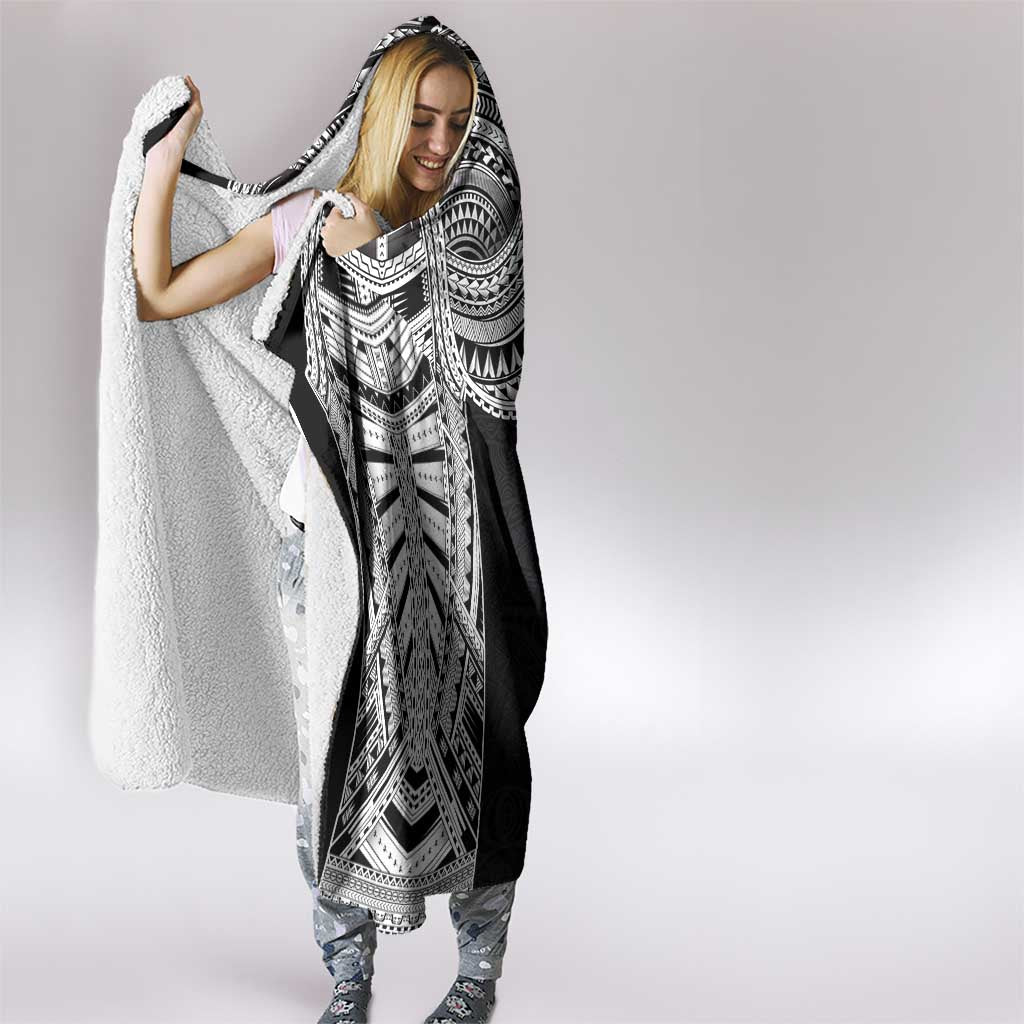 Samoan Art Tattoo Polynesian Pattern Hooded Blanket LT03 - Polynesian Pride