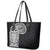 Samoan Art Tattoo Polynesian Pattern Leather Tote Bag