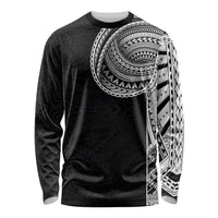 Samoan Art Tattoo Polynesian Pattern Long Sleeve Shirt LT03 Unisex Black - Polynesian Pride