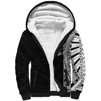 Samoan Art Tattoo Polynesian Pattern Sherpa Hoodie LT03 Unisex Black - Polynesian Pride