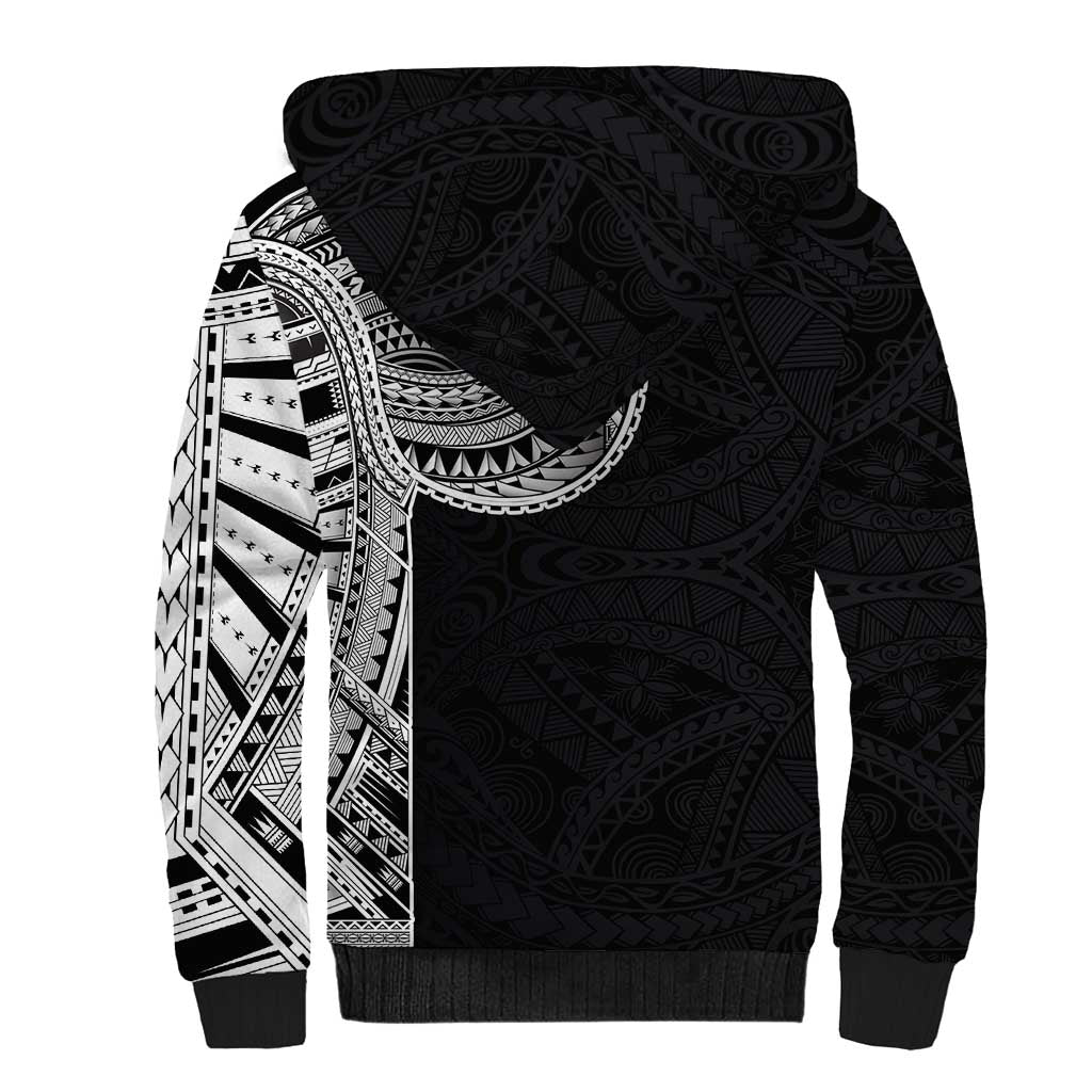Samoan Art Tattoo Polynesian Pattern Sherpa Hoodie LT03 - Polynesian Pride