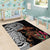 Samoan Warrior Art Tattoo Area Rug Polynesian Pattern and Teuila