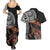 Samoan Warrior Art Tattoo Couples Matching Summer Maxi Dress and Hawaiian Shirt Polynesian Pattern and Teuila