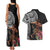 Samoan Warrior Art Tattoo Couples Matching Tank Maxi Dress and Hawaiian Shirt Polynesian Pattern and Teuila