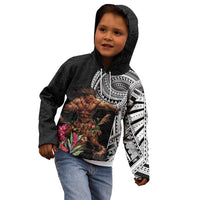 Samoan Warrior Art Tattoo Kid Hoodie Polynesian Pattern and Teuila LT03 - Polynesian Pride