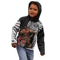 Samoan Warrior Art Tattoo Kid Hoodie Polynesian Pattern and Teuila LT03 - Polynesian Pride