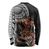 Samoan Warrior Art Tattoo Long Sleeve Shirt Polynesian Pattern and Teuila LT03 - Polynesian Pride