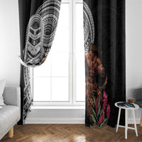 Samoan Warrior Art Tattoo Window Curtain Polynesian Pattern and Teuila LT03 - Polynesian Pride