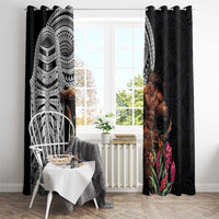 Samoan Warrior Art Tattoo Window Curtain Polynesian Pattern and Teuila LT03 - Polynesian Pride