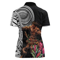 Samoan Warrior Art Tattoo Women Polo Shirt Polynesian Pattern and Teuila LT03 - Polynesian Pride