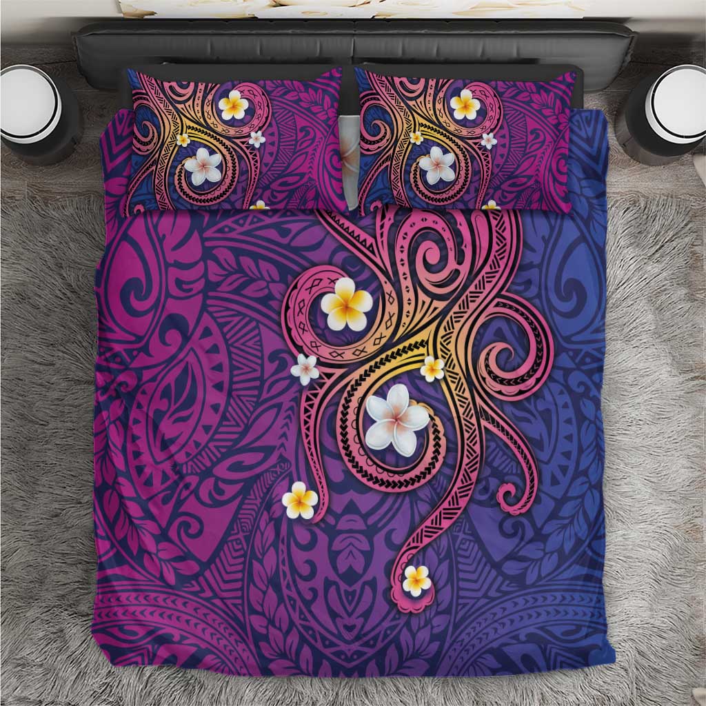 Hawaiian Octopus Tattoo and Frangipani Bedding Set