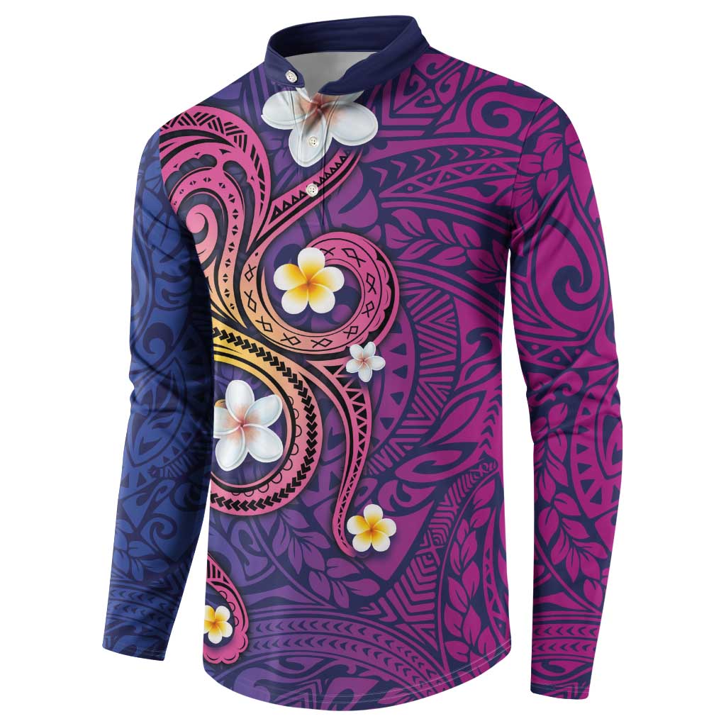 Hawaiian Octopus Tattoo and Frangipani Button Sweatshirt LT03 - Polynesian Pride
