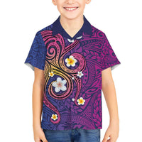 Hawaiian Octopus Tattoo and Frangipani Kid Hawaiian Shirt LT03 Kid Purple - Polynesian Pride