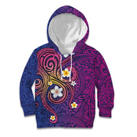 Hawaiian Octopus Tattoo and Frangipani Kid Hoodie LT03 Hoodie Purple - Polynesian Pride