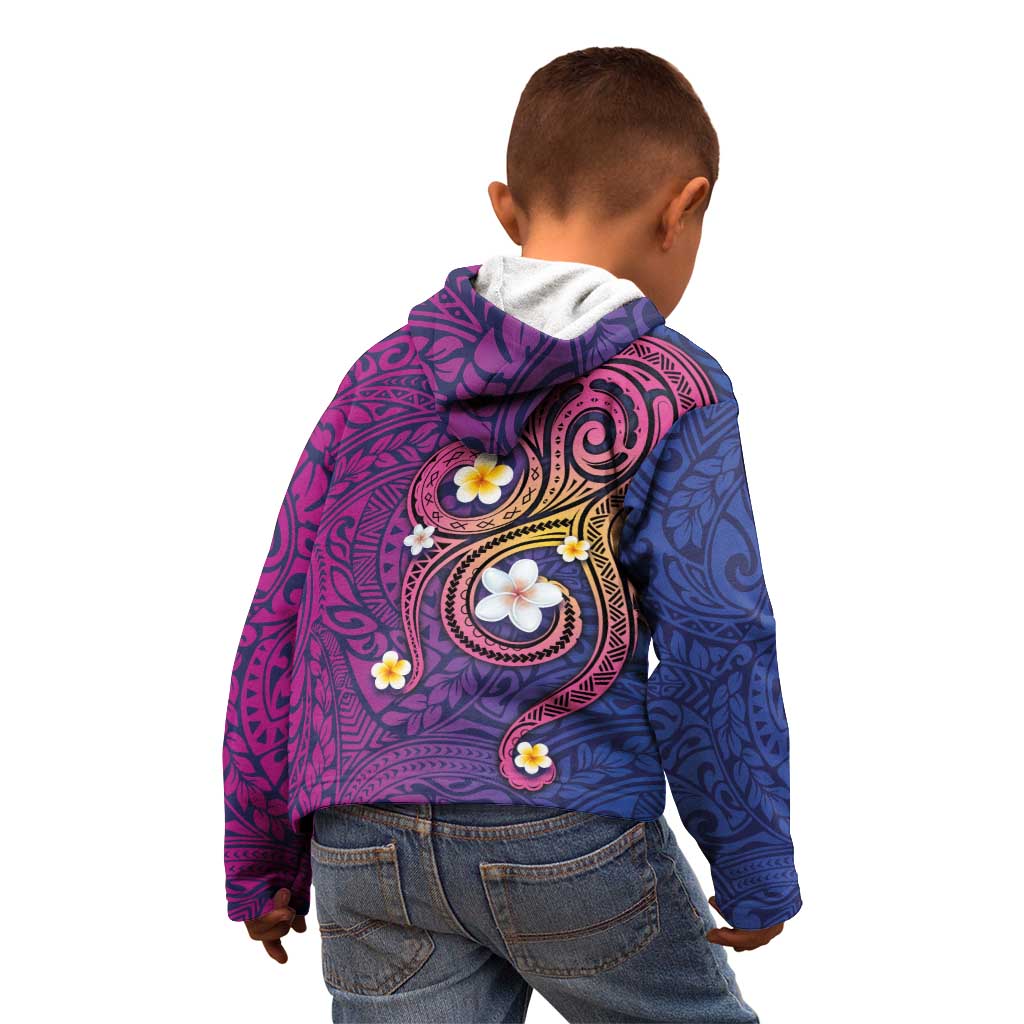 Hawaiian Octopus Tattoo and Frangipani Kid Hoodie LT03 - Polynesian Pride