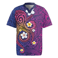 Hawaiian Octopus Tattoo and Frangipani Rugby Jersey LT03 Purple - Polynesian Pride
