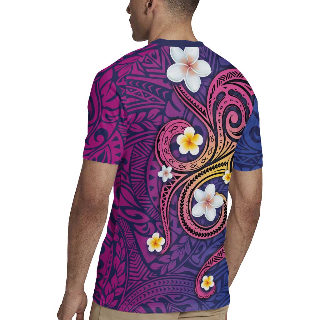 Hawaiian Octopus Tattoo and Frangipani Rugby Jersey LT03 - Polynesian Pride