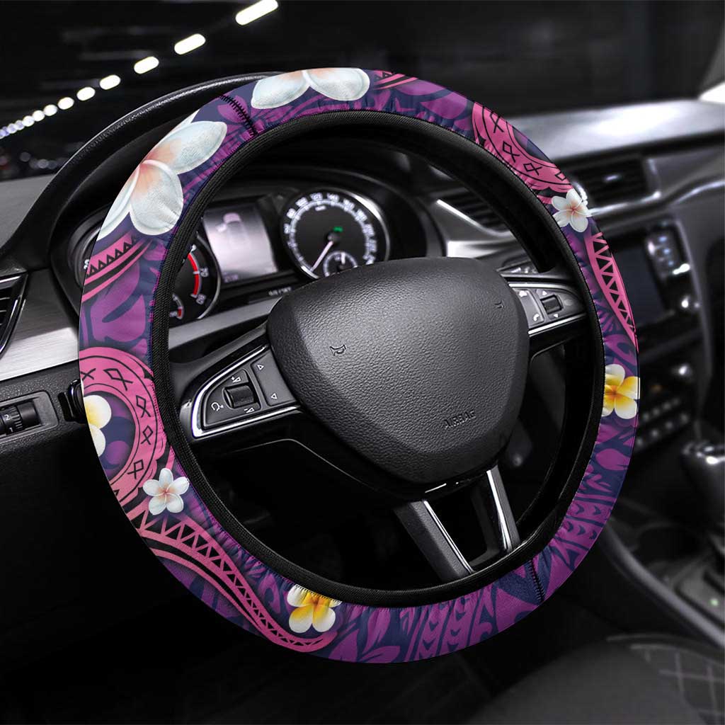 Hawaiian Octopus Tattoo and Frangipani Steering Wheel Cover