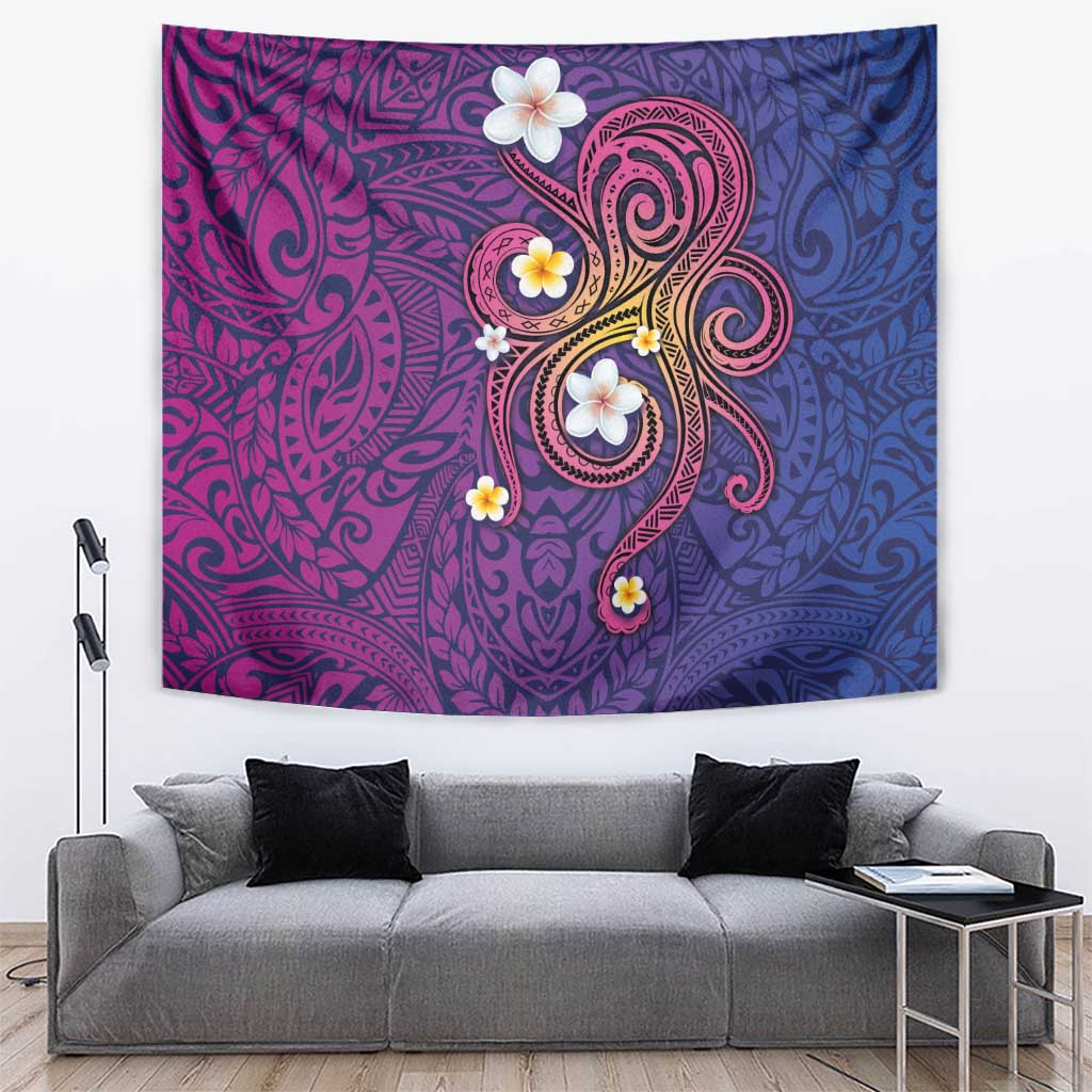 Hawaiian Octopus Tattoo and Frangipani Tapestry LT03 Purple - Polynesian Pride
