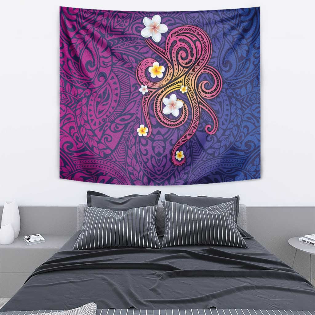 Hawaiian Octopus Tattoo and Frangipani Tapestry LT03 - Polynesian Pride