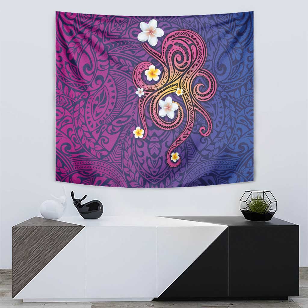 Hawaiian Octopus Tattoo and Frangipani Tapestry LT03 - Polynesian Pride