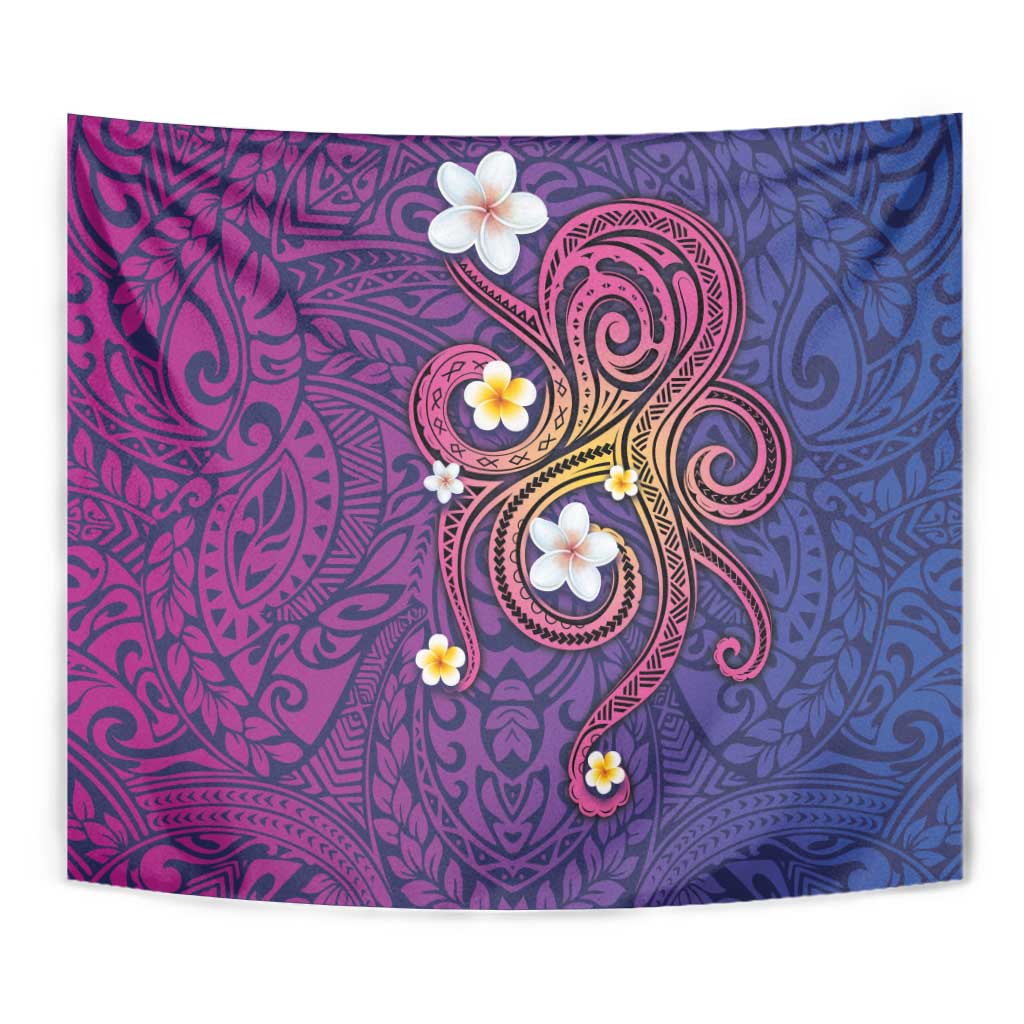 Hawaiian Octopus Tattoo and Frangipani Tapestry LT03 - Polynesian Pride