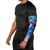 Hawaii Aloha Whales Arm Sleeves Hibiscus and Whales with Polynesian Pattern LT03 - Polynesian Pride