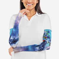 Hawaii Aloha Whales Arm Sleeves Hibiscus and Whales with Polynesian Pattern LT03 - Polynesian Pride