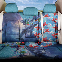 Hawaii Aloha Whales Back Car Seat Cover Hibiscus and Whales with Polynesian Pattern LT03 One Size Blue - Polynesian Pride