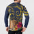 Tokelau Tokehega Day Button Sweatshirt Coat of Arms with Polynesian Tattoo and Hibiscus