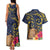 Tokelau Tokehega Day Couples Matching Tank Maxi Dress and Hawaiian Shirt Coat of Arms with Polynesian Tattoo and Hibiscus