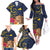 Tokelau Tokehega Day Family Matching Off The Shoulder Long Sleeve Dress and Hawaiian Shirt Coat of Arms with Polynesian Tattoo and Hibiscus