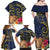 Tokelau Tokehega Day Family Matching Off Shoulder Maxi Dress and Hawaiian Shirt Coat of Arms with Polynesian Tattoo and Hibiscus