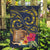 Tokelau Tokehega Day Garden Flag Coat of Arms with Polynesian Tattoo and Hibiscus