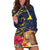 Tokelau Tokehega Day Hoodie Dress Coat of Arms with Polynesian Tattoo and Hibiscus