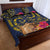 Tokelau Tokehega Day Quilt Bed Set Coat of Arms with Polynesian Tattoo and Hibiscus