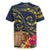 Tokelau Tokehega Day Rugby Jersey Coat of Arms with Polynesian Tattoo and Hibiscus