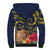 Tokelau Tokehega Day Sherpa Hoodie Coat of Arms with Polynesian Tattoo and Hibiscus