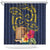 Tokelau Tokehega Day Shower Curtain Coat of Arms with Polynesian Tattoo and Hibiscus