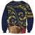 Tokelau Tokehega Day Sweatshirt Coat of Arms with Polynesian Tattoo and Hibiscus