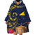 Tokelau Tokehega Day Wearable Blanket Hoodie Coat of Arms with Polynesian Tattoo and Hibiscus