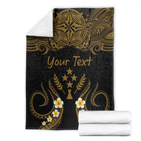 Personalised Kosrae Liberation Day Blanket Polynesian Tattoo and Plumeria Gold Color LT03 - Polynesian Pride