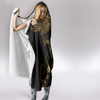 Personalised Kosrae Liberation Day Hooded Blanket Polynesian Tattoo and Plumeria Gold Color LT03 - Polynesian Pride