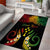 Personalised Kosrae Liberation Day Area Rug Polynesian Tattoo and Plumeria Reggae Color