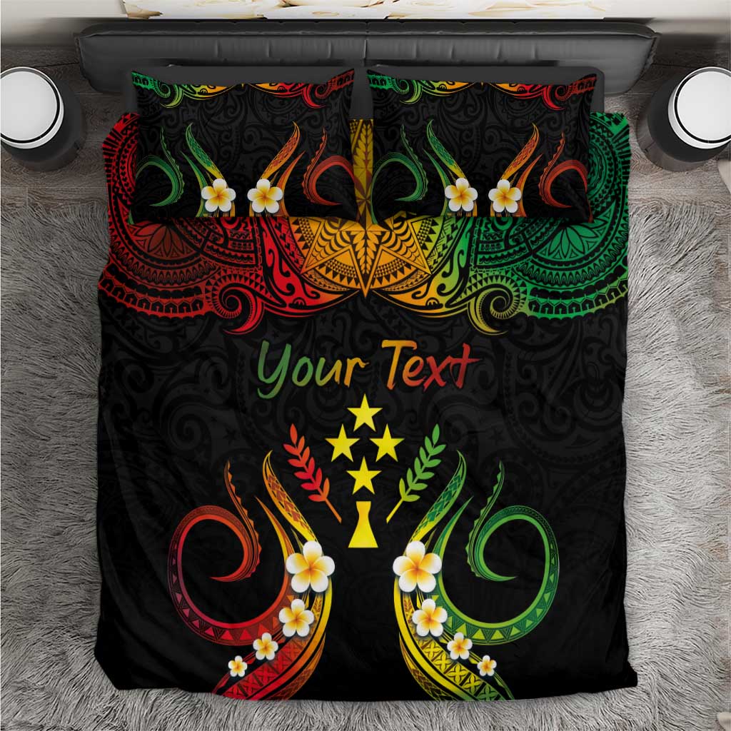 Personalised Kosrae Liberation Day Bedding Set Polynesian Tattoo and Plumeria Reggae Color LT03 Reggae - Polynesian Pride